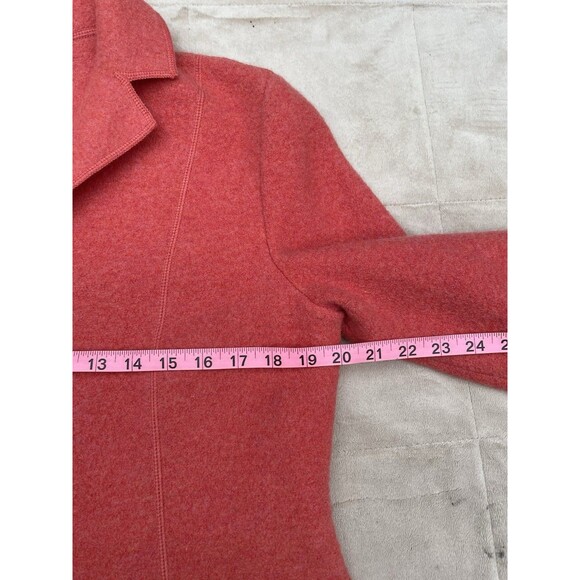 Lands’ End Boiled Wool Jacket Women Size 10 Soft Coral Peach Button Front Blazer - Picture 15 of 16